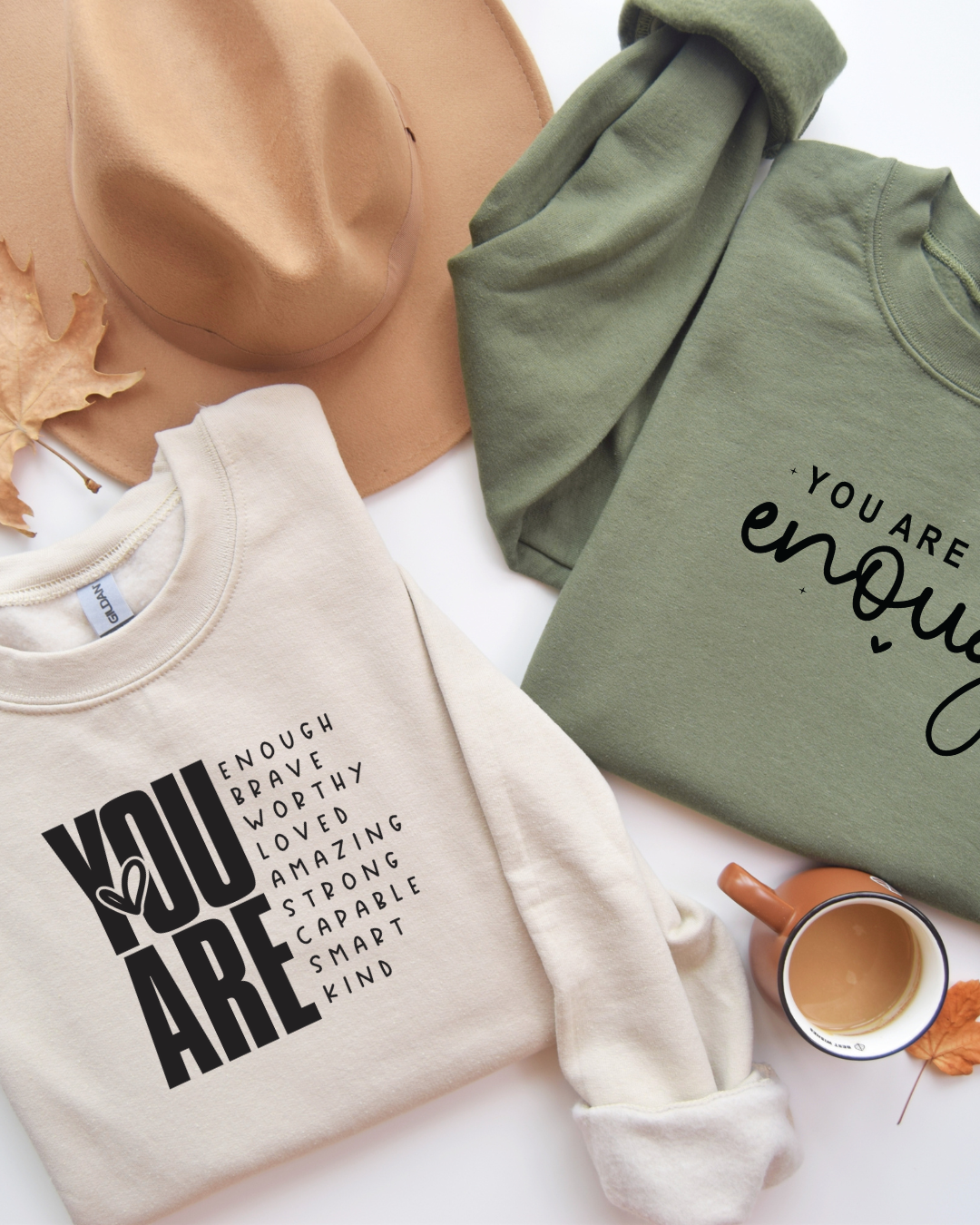 You are Enough Sage Crewneck