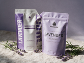 Kokoualush Lavender Duo: lavender body butter pouch and lavender relaxing bath soak