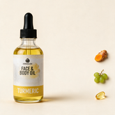 Kokoualush Turmeric Face & Body Oil with key ingredients turmeric root, grapeseed and vitamin E
