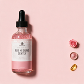 Kokoualush Rub Mi Dung Gently Body Glow Oil with rose, rose-gold shimmer mica and vitamin E