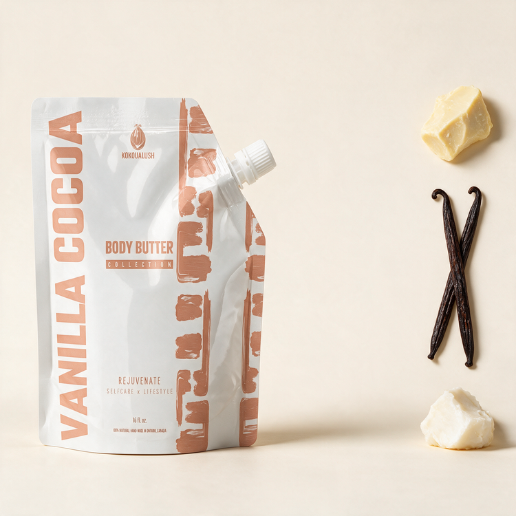Kokoualush Vanilla Cocoa body butter key ingredients cocoa butter, vanilla and shea butter