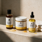 Turmeric Trio ritual: cleanse, exfoliate and nourish in order