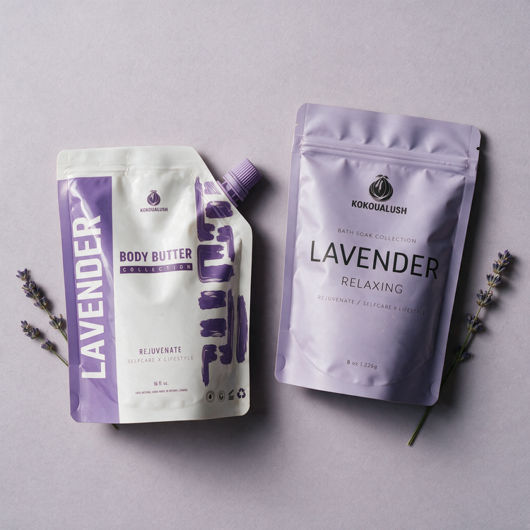 Lavender Duo contents: Lavender body butter and Lavender bath soak