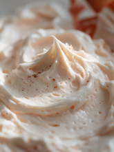 Close-up of whipped shea and mango body butter texture dusted with spice