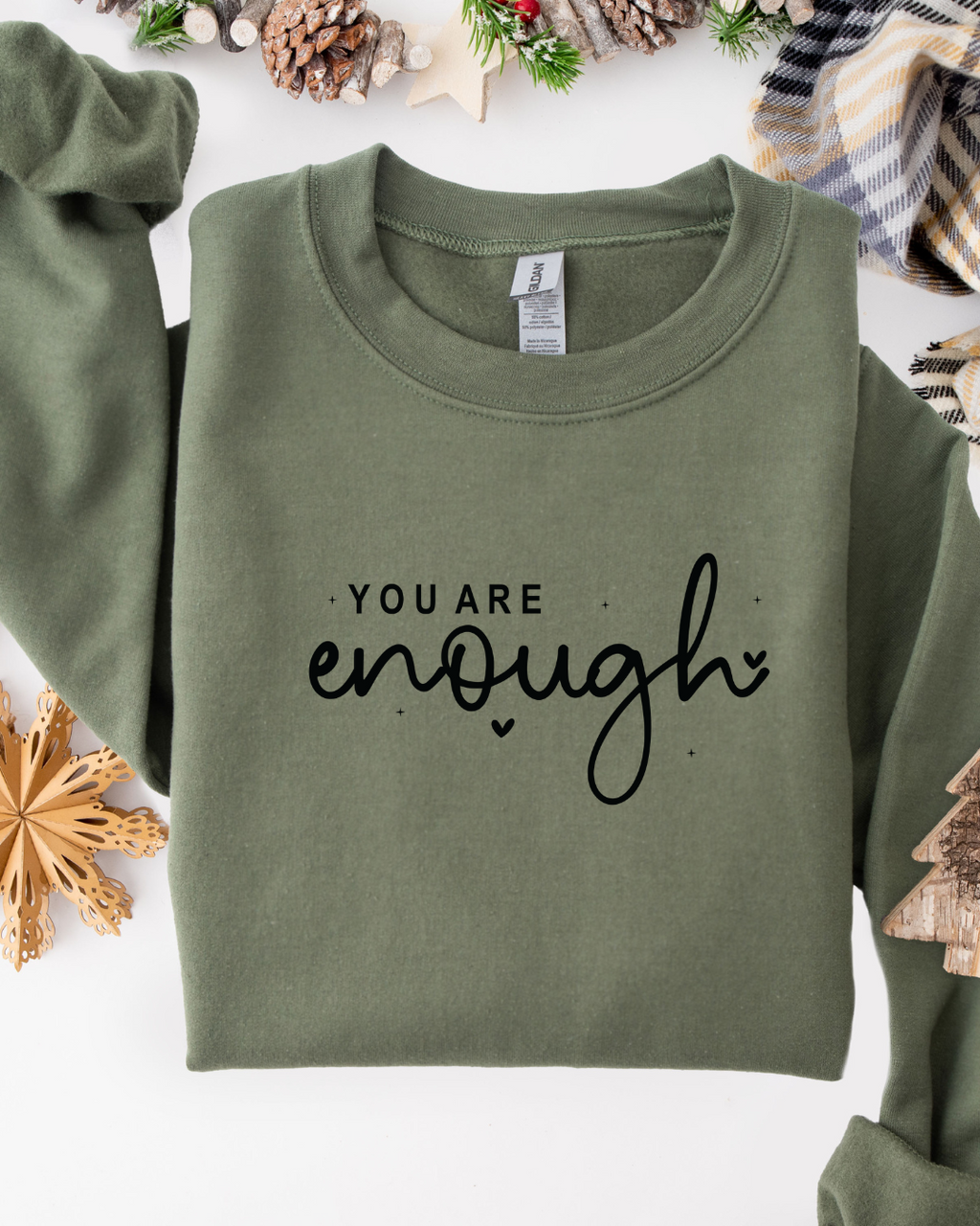 You are Enough Sage Crewneck