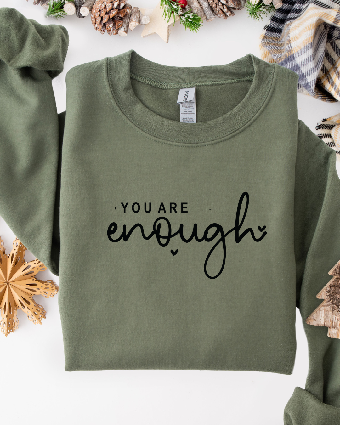 You are Enough Sage Crewneck