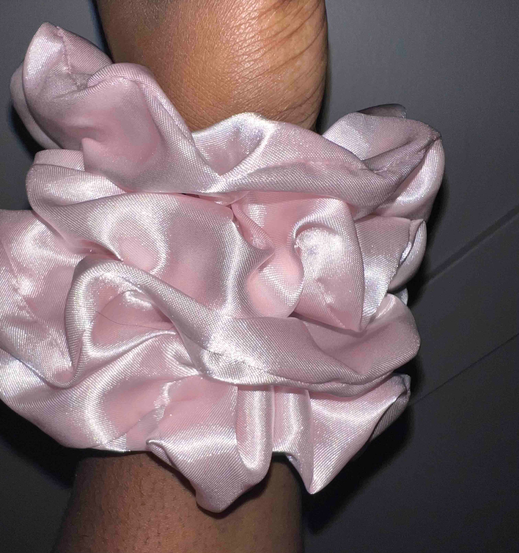 Blush Pink Silk Scrunchie